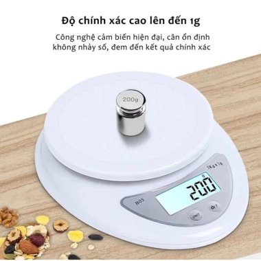 Cân tiểu ly điện tử B05 - Đong 1-5kg chính xác, phù hợp bếp pha chế, tặng pin, chỉ 59.000₫ 5 Cân tiểu ly điện tử B05 - Đong 1-5kg chính xác, phù hợp bếp pha chế, tặng pin, chỉ 59.000₫ 5
