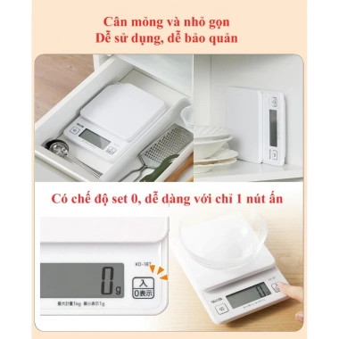 Cân tiểu ly điện tử Tanita KD187 Nhật Bản - Đo mỡ, tính năng hiện đại, giá ưu đãi 415.000₫