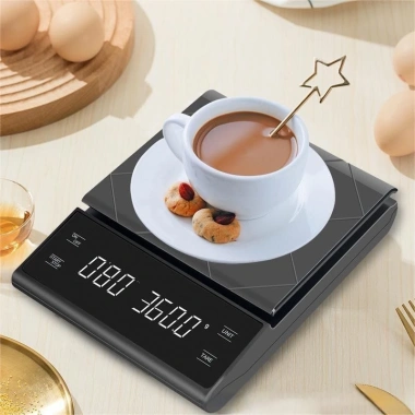 Cân tiểu ly pha cà phê đếm giờ mini 3kg 0.1g E6.002 pin sạc giá ưu đãi 172.500₫