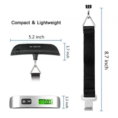 Cân treo kỹ thuật số LCD 50kg/110lb - Đai vali, trọng lượng du lịch, giá 63.6k 6