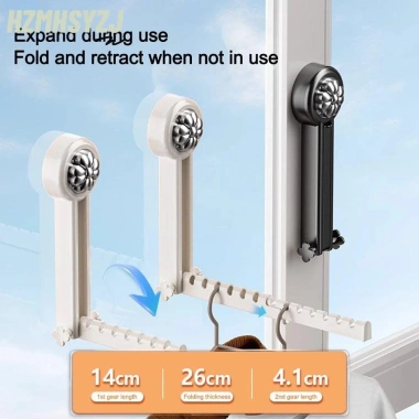 Cần treo quần áo HZMHSYZJ - Giá phơi cửa sổ không đục lỗ, gập lại, chống trượt, đa chức năng di động, tiết kiệm không gian - 85.470₫