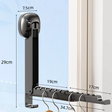 Cần treo quần áo HZMHSYZJ - Giá phơi cửa sổ không đục lỗ, gập lại, chống trượt, đa chức năng di động, tiết kiệm không gian - 85.470₫