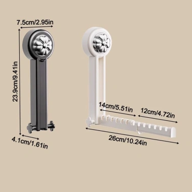 Cần treo quần áo HZMHSYZJ - Giá phơi cửa sổ không đục lỗ, gập lại, chống trượt, đa chức năng di động, tiết kiệm không gian - 85.470₫