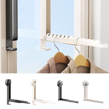 Cần treo quần áo HZMHSYZJ - Giá phơi cửa sổ không đục lỗ, gập lại, chống trượt, đa chức năng di động, tiết kiệm không gian - 85.470₫