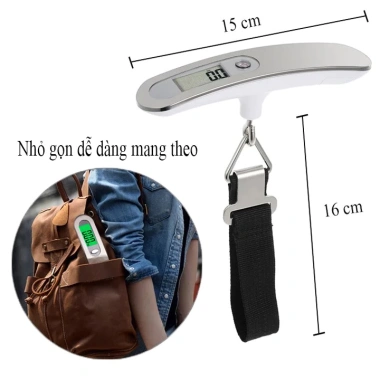 Cân Vali Di Động 50kg/10g - Cân Hành Lý Kỹ Thuật Số, Đèn Nền, Chính Xác, Giảm Giá