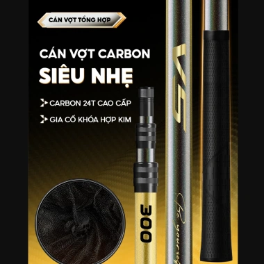 Cán vợt carbon câu đài V5 Agent Rice Fishing 24T cao cấp, tay cầm cao su KK-68 - Giá chỉ 219.000₫