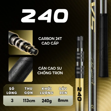 Cán vợt carbon câu đài V5 Agent Rice Fishing 24T cao cấp, tay cầm cao su KK-68 - Giá chỉ 219.000₫ 10 Cán vợt carbon câu đài V5 Agent Rice Fishing 24T cao cấp, tay cầm cao su KK-68 - Giá chỉ 219.000₫ 10