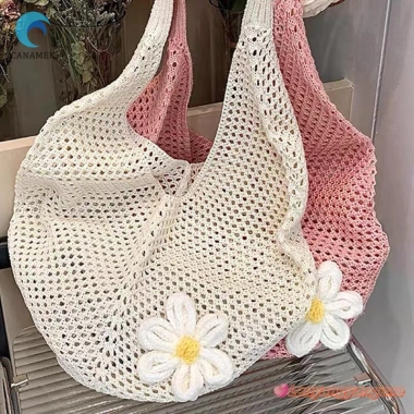 CANAMEK Túi Nữ Hàn Quốc Tote Đeo Vai Lười Dệt Kim Hoa Rỗng Siêu Thời Trang 121k 9