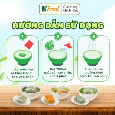 Canh Ăn Liền Cải Xoong Thịt Bằm 5 Viên - Tiện lợi cho Văn Phòng, Giá 50.000đ B' Food 8