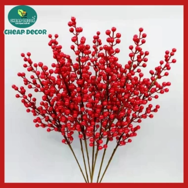 Cành đào đông 100cm 12 nhánh cao cấp - Set tài lộc trang trí Tết, bình TT22, giá ưu đãi 35.500 VND