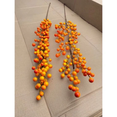 Cành đào đông đỏ 12 nhánh, vàng - Cắm bình Tết, cành dẻ quạt, tú cầu nhũ, 15.000₫ 3
