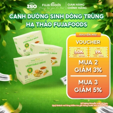 Canh Dưỡng Sinh Đông Trùng Hạ Thảo FUJAFOODS Cao Cấp Giấc Ngủ Sâu Sức Khỏe Tăng Cường Giảm 21%