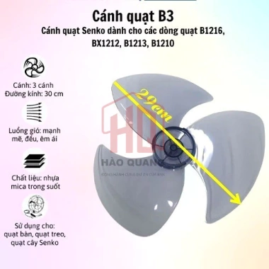 Cánh Quạt 3 Cánh B3 Lỗ Tròn - Phụ Kiện Thay Thế Bền Đẹp Giá 30.116 VND