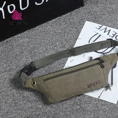 Canvas Fit Waistpack Nam Thể Thao Ngoài Trời Siêu Mỏng Chống Trộm Túi Đeo Bụng Vô Hình