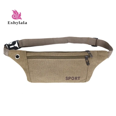 Canvas Fit Waistpack Nam Thể Thao Ngoài Trời Siêu Mỏng Chống Trộm Túi Đeo Bụng Vô Hình