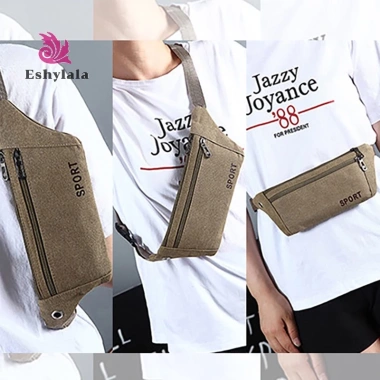 Canvas Fit Waistpack Nam Thể Thao Ngoài Trời Siêu Mỏng Chống Trộm Túi Đeo Bụng Vô Hình