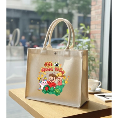 Canvas Túi Hương Tết Cổ Truyền - Tote Bag Bính Ngọ 2.025, Đựng Quà, Đi Chợ, Quà Biếu, 110.000 VND