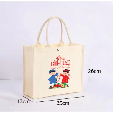 Canvas Túi Hương Tết Cổ Truyền - Tote Bag Bính Ngọ 2.025, Đựng Quà, Đi Chợ, Quà Biếu, 110.000 VND