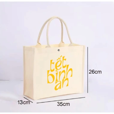 Canvas Túi Hương Tết Cổ Truyền - Tote Bag Bính Ngọ 2.025, Đựng Quà, Đi Chợ, Quà Biếu, 110.000 VND