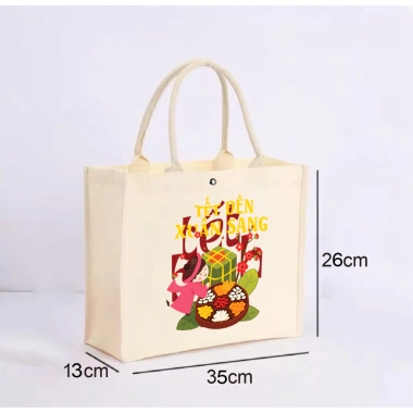 Canvas Túi Hương Tết Cổ Truyền - Tote Bag Bính Ngọ 2.025, Đựng Quà, Đi Chợ, Quà Biếu, 110.000 VND