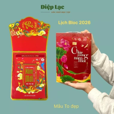 Cao cấp Lịch bloc Bính Ngọ 2.026 TO ĐẠI treo tường - Nhiều kích thước, vpp Diệp Lạc, giá ưu đãi 106.400 VND