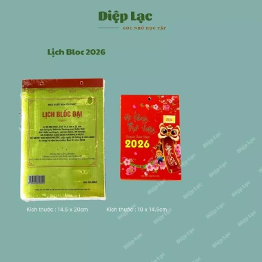 Cao cấp Lịch bloc Bính Ngọ 2.026 TO ĐẠI treo tường - Nhiều kích thước, vpp Diệp Lạc, giá ưu đãi 106.400 VND