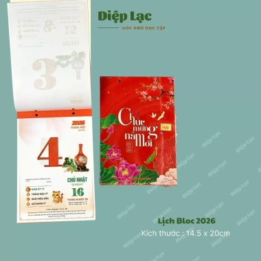 Cao cấp Lịch bloc Bính Ngọ 2.026 TO ĐẠI treo tường - Nhiều kích thước, vpp Diệp Lạc, giá ưu đãi 106.400 VND