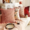 (Cao Cấp) Vỏ Áo Gối Sofa Hoạ Tiết Đỏ - Gối Vuông Tựa Lưng Trang Trí Phòng Khách, Giá 250k (Giảm từ 300k) 6