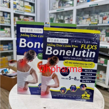 Cao dán giảm đau Flexs BONELUTIN 3 miếng - Giảm đau vai, cơ, lưng, khớp, bong gân chỉ 26.000đ