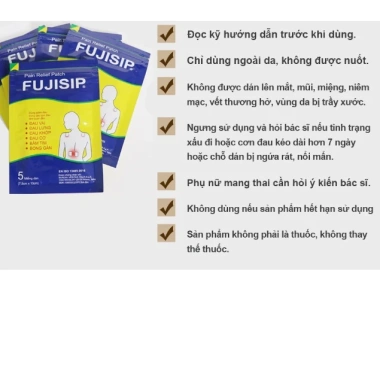 Cao dán giảm đau FUJISIP Pain Relief 10 gói 10 miếng dán nóng Giảm còn 72.000 VND 2