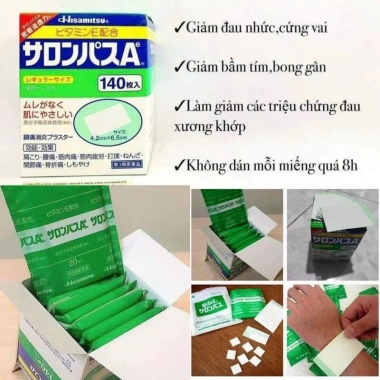 Cao dán giảm đau Salonpas Hisamitsu chuẩn Nhật – giảm nhanh các cơn đau cơ nhức, khớp, bong gân, bầm tím – chỉ 130.000₫ 9 Cao dán giảm đau Salonpas Hisamitsu chuẩn Nhật – giảm nhanh các cơn đau cơ nhức, khớp, bong gân, bầm tím – chỉ 130.000₫ 9
