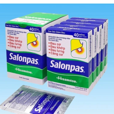 Cao dán giảm đau Salonpas Hisamitsu Full Box 40 miếng x 5 hộp - Giảm đau vai, lưng, cơ, giá ưu đãi 76.000₫
