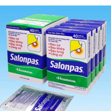 Cao dán giảm đau Salonpas Hisamitsu Full Box 40 miếng x 5 hộp - Giảm đau vai, lưng, cơ, giá ưu đãi 76.000₫