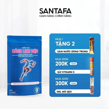 Cao Dán Giảm Đau Thảo Dược Bách Linh Diệu Santafa - Giảm Đau Nhanh, Không Kích Ứng Da, Túi 5 Miếng 49k