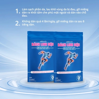 Cao Dán Giảm Đau Thảo Dược Bách Linh Diệu Santafa - Giảm Đau Nhanh, Không Kích Ứng Da, Túi 5 Miếng 49k