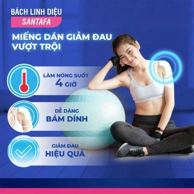 Cao Dán Giảm Đau Thảo Dược Bách Linh Diệu Santafa - Giảm Đau Nhanh, Không Kích Ứng Da, Túi 5 Miếng 49k