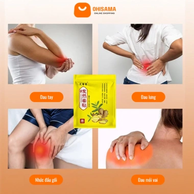 Cao Dán Gừng Trung Hoa 50 miếng - Giảm đau xương khớp, vai gáy, thiên nhiên, chỉ 55.000₫