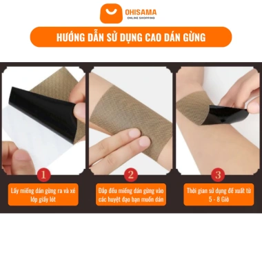 Cao Dán Gừng Trung Hoa 50 miếng - Giảm đau xương khớp, vai gáy, thiên nhiên, chỉ 55.000₫