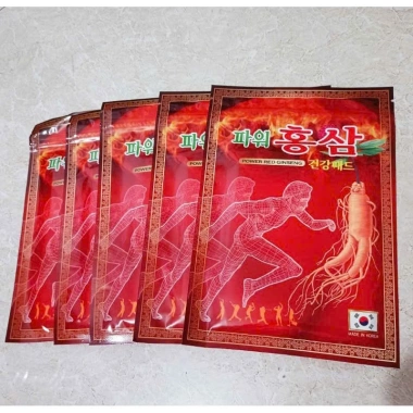 Cao Dán Hồng Sâm Đỏ Power Red Ginseng Hàn Quốc - Hỗ Trợ Lưu Thông Máu, Giảm Đau Nhức Xương Khớp, Túi 20 Miếng