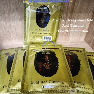 Cao dán hồng sâm Gold Red Ginseng Hàn Quốc 20 miếng - Tăng sức đề kháng, giảm mệt mỏi, giá ưu đãi 27.900 VND