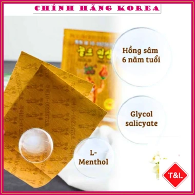 Cao Dán Hồng Sâm Insam Vàng 25 miếng - Giảm Đau Lưng, Cơ, Vai Gáy nhanh chóng 3