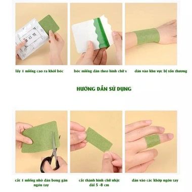 Cao dán ngải cứu 12 miếng giảm đau gân cốt cổ tay, cổ chân, khớp ngón tay - 28.498đ