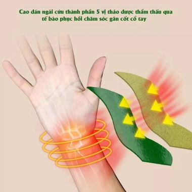 Cao dán ngải cứu 12 miếng giảm đau gân cốt cổ tay, cổ chân, khớp ngón tay - 28.498đ