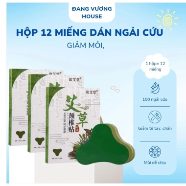 Cao Dán Ngải Cứu 12 Miếng - Giảm Đau Vai, Gáy, Khớp Gối, Nhức Xương, Giá 17.000₫