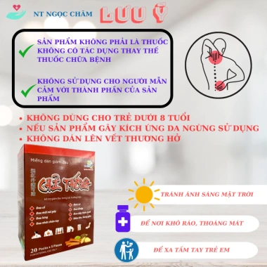 Cao Dán Nóng Chỉ Thống Đau Lưng Cổ Vai Gáy, Cơ Khớp - Gói 5 Miếng, Giá 19.600 VND