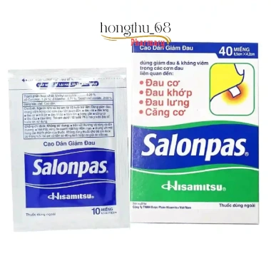 Cao dán Salonpas Hisamitsu Full Box 40 miếng - Giảm đau vai, lưng, cơ nhanh chóng