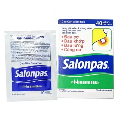 Cao dán Salonpas Hisamitsu Full Box 40 miếng - Giảm đau vai, lưng, cơ nhanh chóng