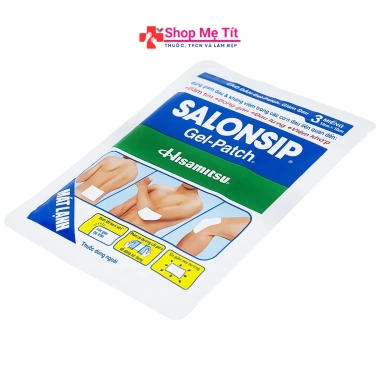 Cao dán Salonsip Gel giảm đau mỏi cơ, đau cơ: 8 gói 3 miếng, chỉ 315k