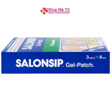 Cao dán Salonsip Gel giảm đau mỏi cơ, đau cơ: 8 gói 3 miếng, chỉ 315k