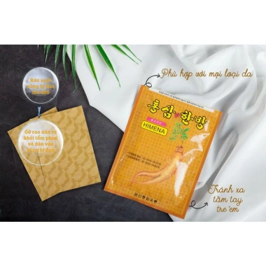 Cao dán sâm vàng Hàn Quốc 20 miếng - Tăng sức khỏe, giảm mệt mỏi, chỉ 53.000₫ 6 Cao dán sâm vàng Hàn Quốc 20 miếng - Tăng sức khỏe, giảm mệt mỏi, chỉ 53.000₫ 6